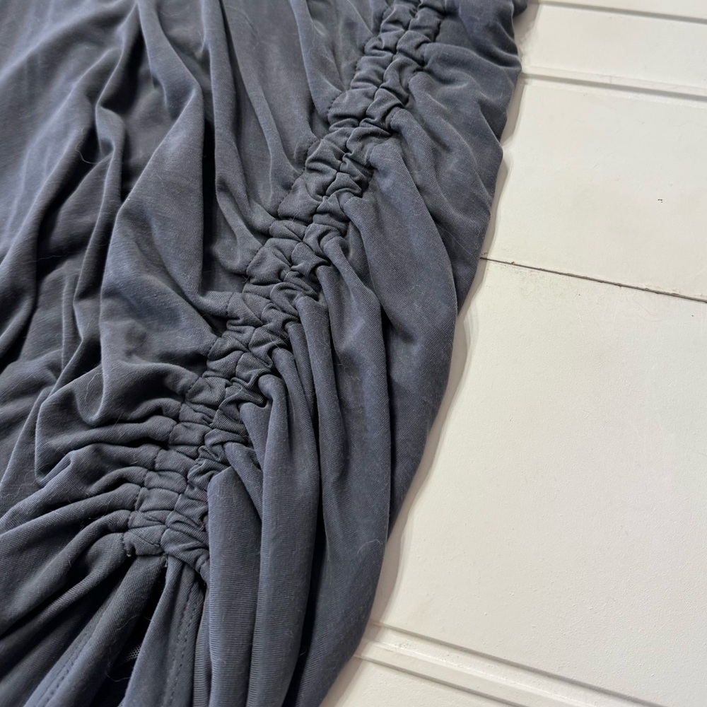 House of Harlow 1960 Women’s Size M Side Ruched Satin Maxi Dress Gray Blue - Picture 3 of 8